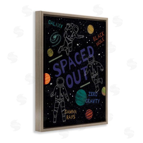 Stupell Industries Nina Seven | Spaced Out Astronomy Words Line Doodle Astronauts Wall Art