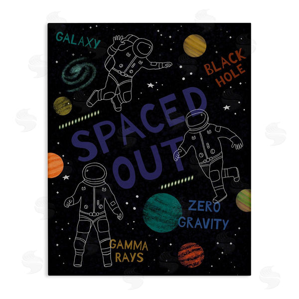 stupell industries Nina Seven | Spaced Out Astronomy Words Line Doodle Astronauts Wall Art
