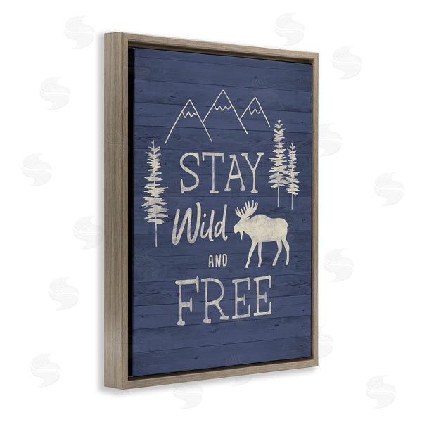Stupell Industries Nina Seven | Stay Wild & Free Moose Mountain Scene Rustic Wildlife Wall Art