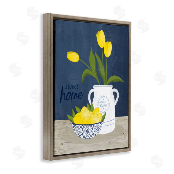 Stupell Industries Nina Seven | Sweet Home Farm Fresh Yellow Country Tulips Lemons Wall Art