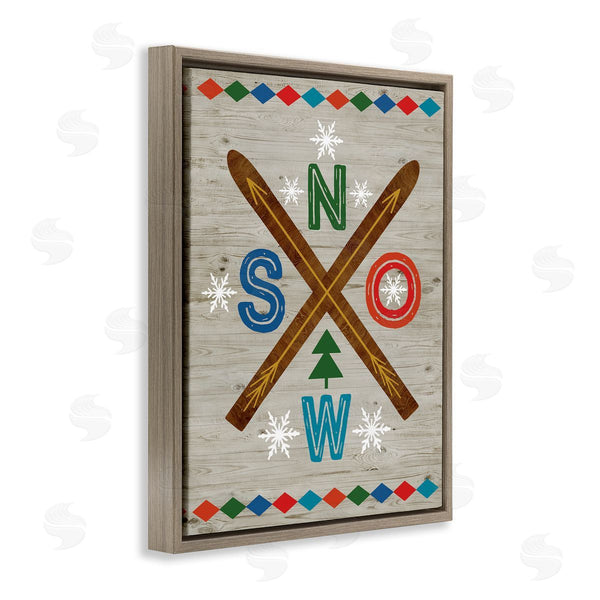 Stupell Industries Nina Seven | Winter Snow & Crossed Skis Wall Art