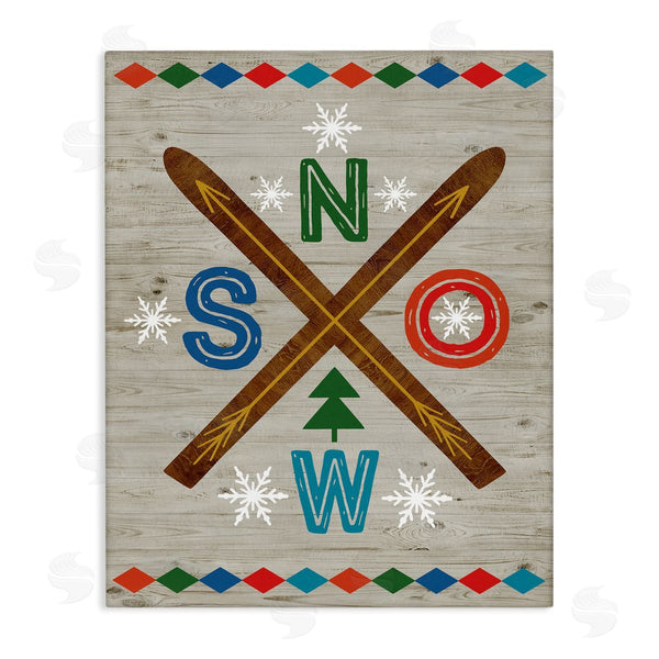 stupell industries Nina Seven | Winter Snow & Crossed Skis Wall Art