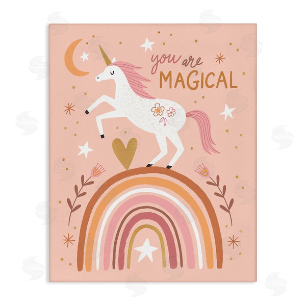 stupell industries Nina Seven | You Are Magical Inspirational Pink Unicorn Rainbow Wall Art