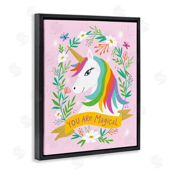 Stupell Industries Nina Seven | You Are Magical Phrase Playful Kids Rainbow Unicorn Wall Art