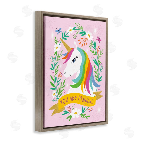 Stupell Industries Nina Seven | You Are Magical Phrase Playful Kids Rainbow Unicorn Wall Art