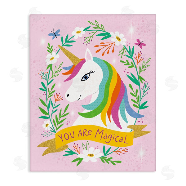 stupell industries Nina Seven | You Are Magical Phrase Playful Kids Rainbow Unicorn Wall Art