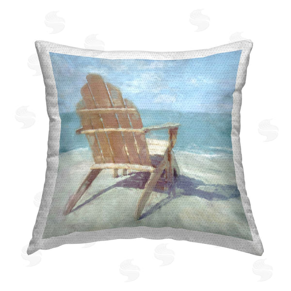 Stupell Industries Noah Bay | Beach Chair On Shore Printed Throw Pillow