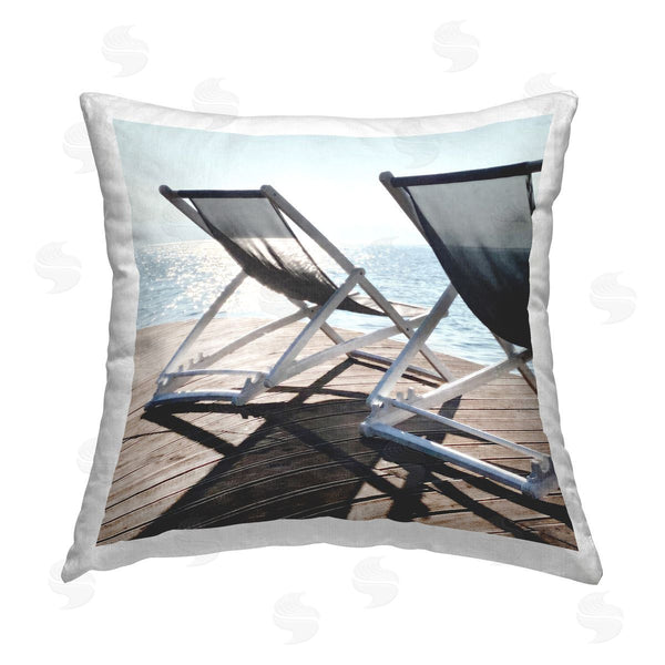 stupell industries Noah Bay | Beach Shadow Reach Printed Throw Pillow