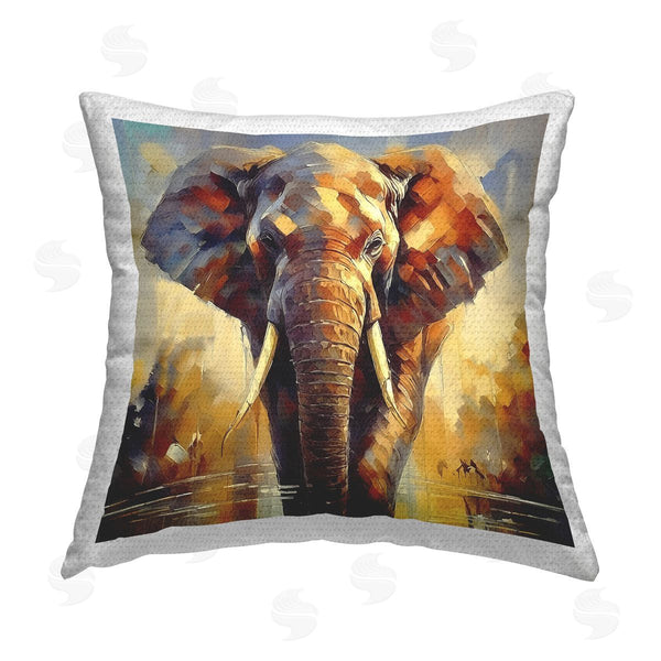 Stupell Industries Noah Bay | Brushed Elephant Portrait Printed Throw Pillow