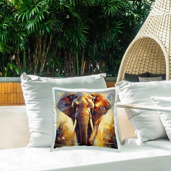 Stupell Industries Noah Bay | Brushed Elephant Portrait Printed Throw Pillow