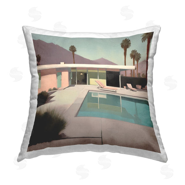 stupell industries Noah Bay | Californian Pool View Printed Throw Pillow