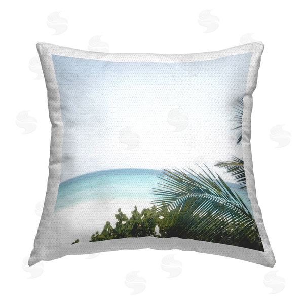 Stupell Industries Noah Bay | Calm Beach Palms Printed Throw Pillow