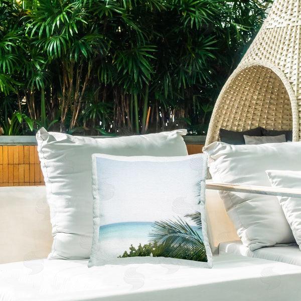 Stupell Industries Noah Bay | Calm Beach Palms Printed Throw Pillow