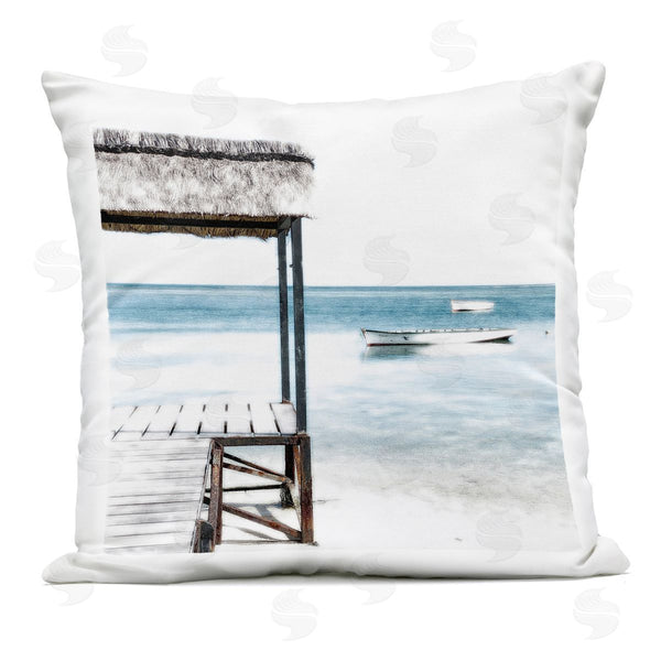 Stupell Industries Noah Bay | Calm Waters Beach Coast Printed Throw Pillow