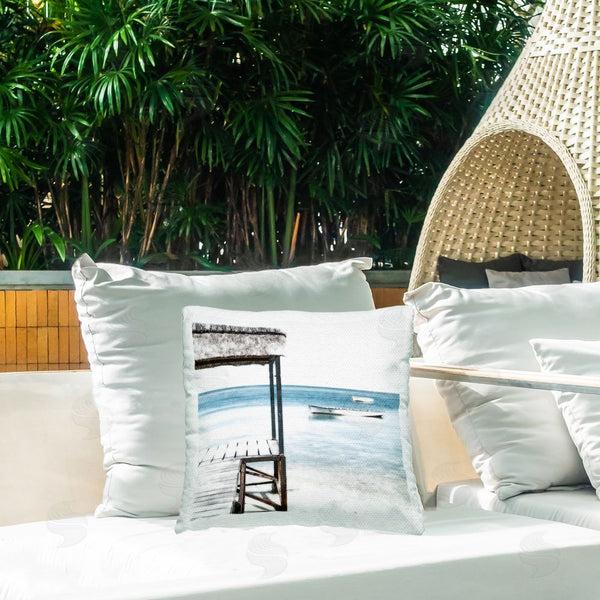 Stupell Industries Noah Bay | Calm Waters Beach Coast Printed Throw Pillow