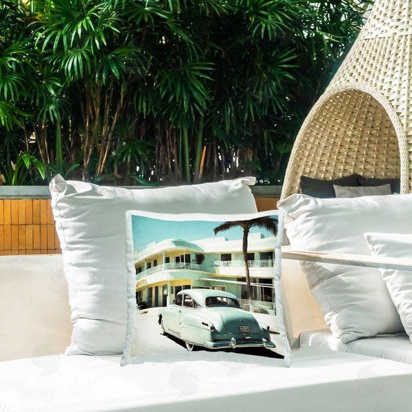 Stupell Industries Noah Bay | Classic Car At Motel Printed Throw Pillow