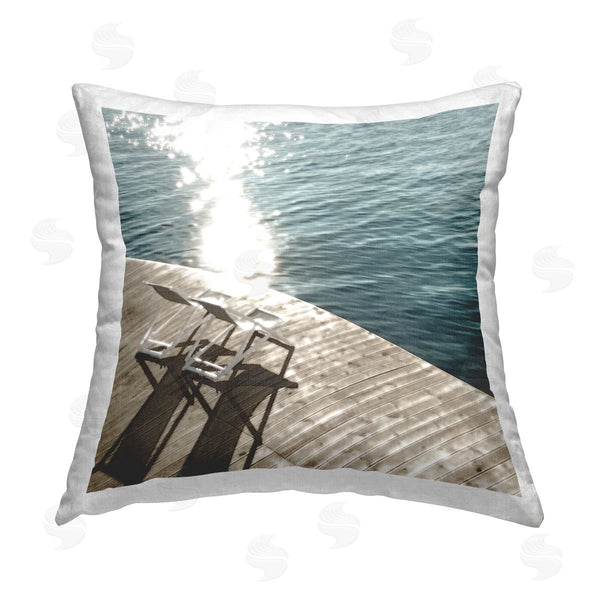 stupell industries Noah Bay | Deck Chair Shadows Printed Throw Pillow