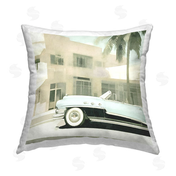 stupell industries Noah Bay | Dreamy Beach Tropical View Printed Throw Pillow