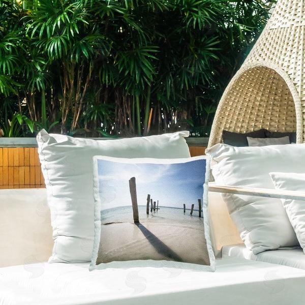 Stupell Industries Noah Bay | Eight Beach Posts Printed Throw Pillow