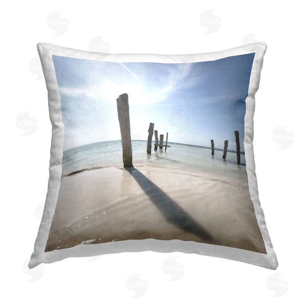 stupell industries Noah Bay | Eight Beach Posts Printed Throw Pillow