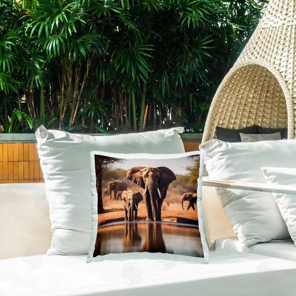 Stupell Industries Noah Bay | Elephant & Calf At Waterhole Printed Throw Pillow