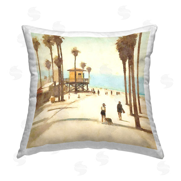 stupell industries Noah Bay | End Of Road Beach Printed Throw Pillow