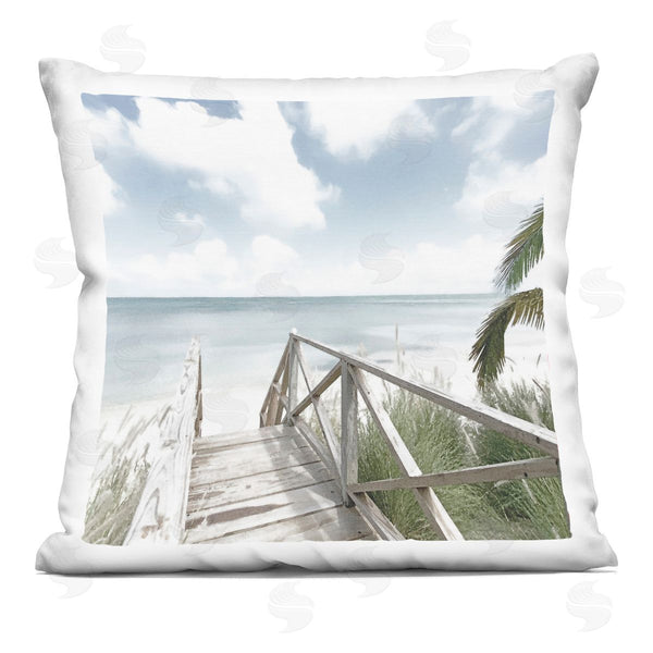 stupell industries Noah Bay | Far Horizon Beach Coast Printed Throw Pillow