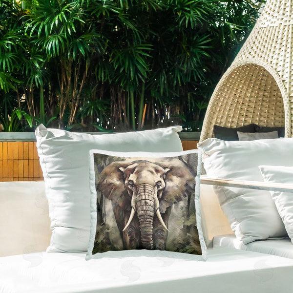 Stupell Industries Noah Bay | Grey Elephant Portrait Printed Throw Pillow