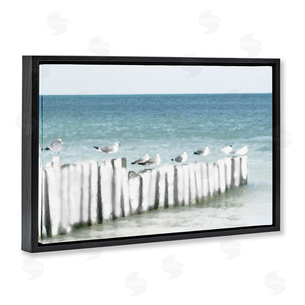 Stupell Industries Noah Bay | Gulls Waiting Beach Scene