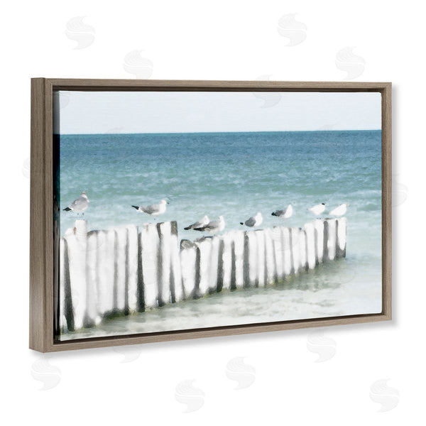 Stupell Industries Noah Bay | Gulls Waiting Beach Scene