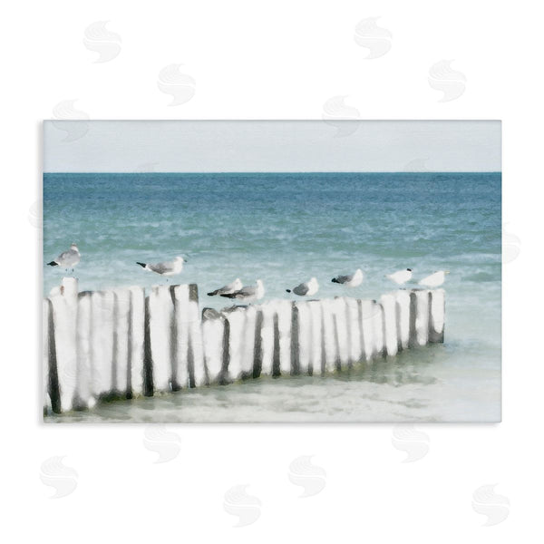 stupell industries Noah Bay | Gulls Waiting Beach Scene