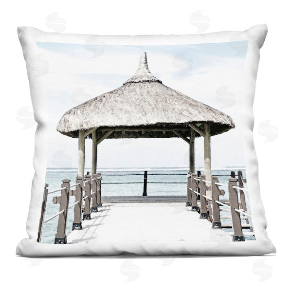 stupell industries Noah Bay | Jetty At Noon Coast Printed Throw Pillow