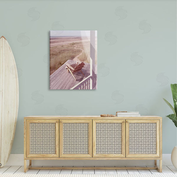 Stupell Industries Noah Bay | Lone Lounge Chair Rural Beach Grass Porch Wall Art