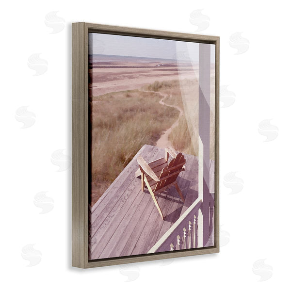 Stupell Industries Noah Bay | Lone Lounge Chair Rural Beach Grass Porch Wall Art