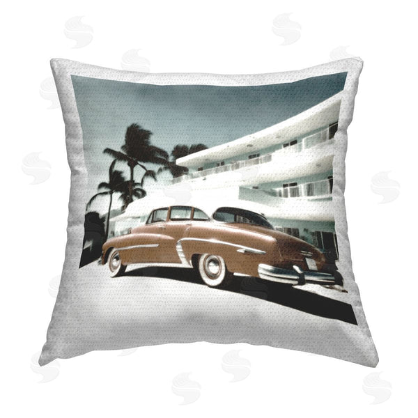 Stupell Industries Noah Bay | Miami Classic Automobile Printed Throw Pillow