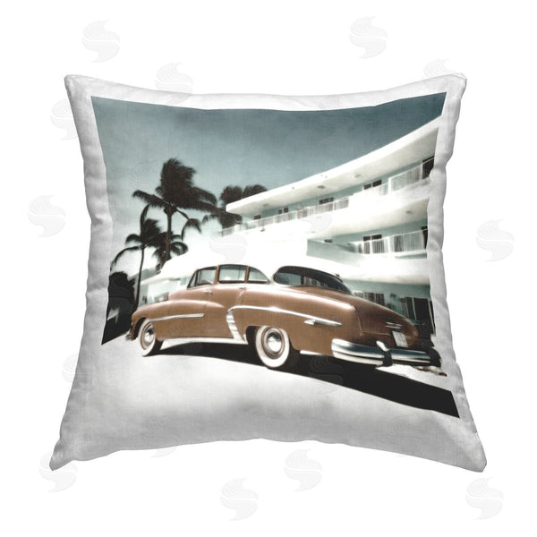 stupell industries Noah Bay | Miami Classic Automobile Printed Throw Pillow