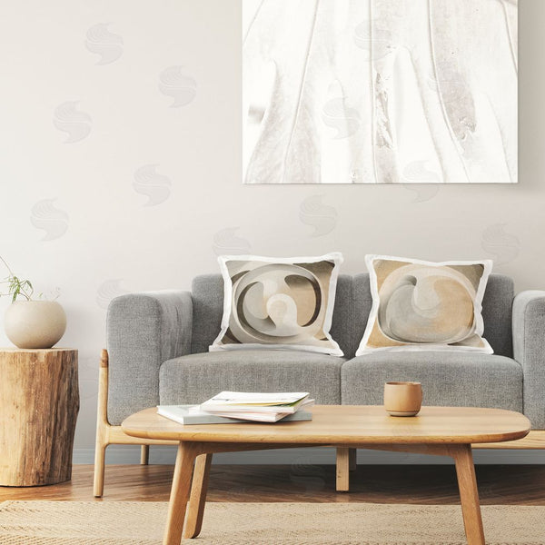 Stupell Industries Noah Bay | Neutral Circular Vortex Printed Throw Pillow Set