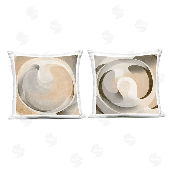 Stupell Industries Noah Bay | Neutral Circular Vortex Printed Throw Pillow Set
