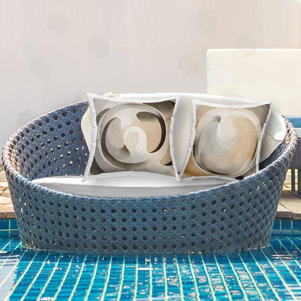 Stupell Industries Noah Bay | Neutral Circular Vortex Printed Throw Pillow Set