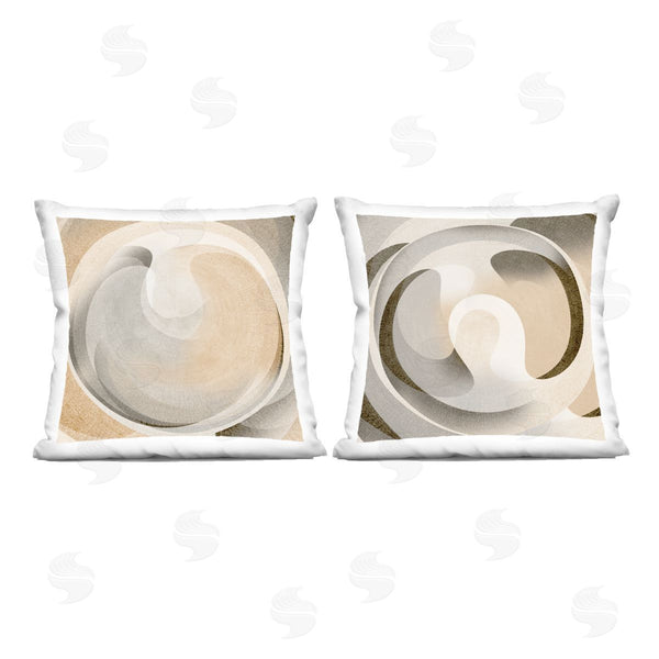 stupell industries Noah Bay | Neutral Circular Vortex Printed Throw Pillow Set