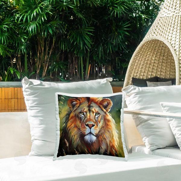 Stupell Industries Noah Bay | Painterly Lion Portrait Printed Throw Pillow