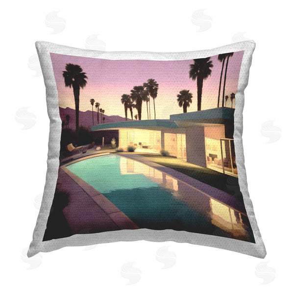 Stupell Industries Noah Bay | Palm Trees & Pool Villa Printed Throw Pillow
