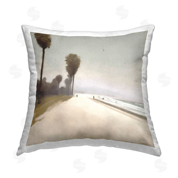 stupell industries Noah Bay | Peaceful Beach Travel Van Printed Throw Pillow