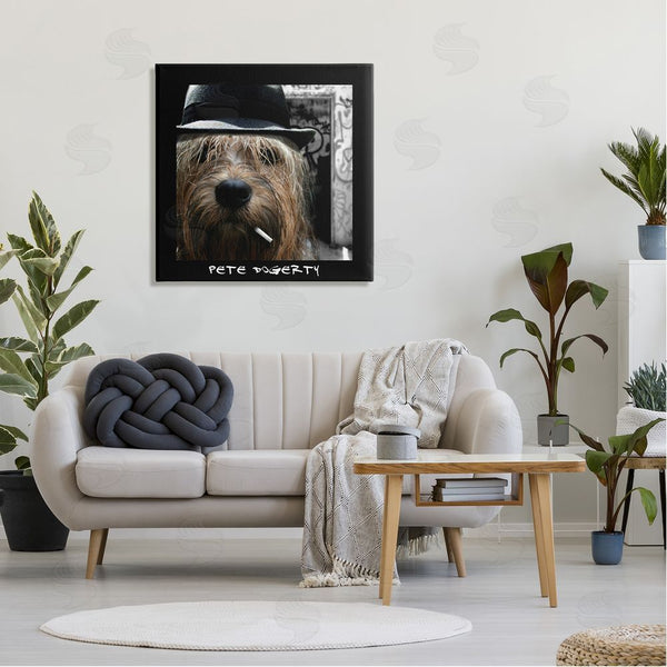 Stupell Industries Noah Bay | Pete Dogerty Humorous Musician Hat Cigarette Dog Wall Art