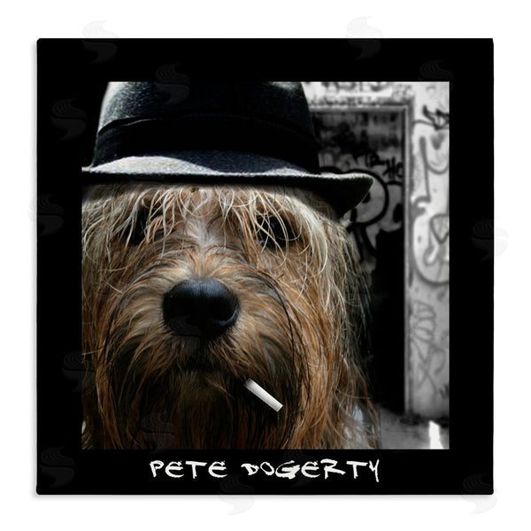 stupell industries Noah Bay | Pete Dogerty Humorous Musician Hat Cigarette Dog Wall Art