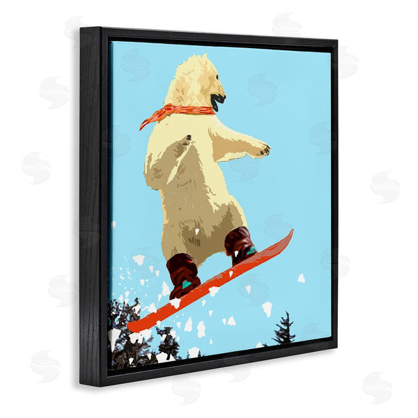 Stupell Industries Noah Bay | Polar Bear Snowboarding Catching Air Winter Sports Wall Art