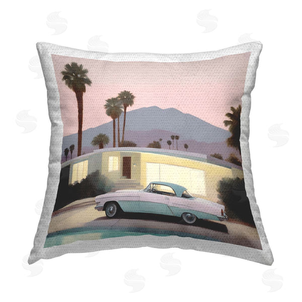 Stupell Industries Noah Bay | Poolside Classic Car Printed Throw Pillow