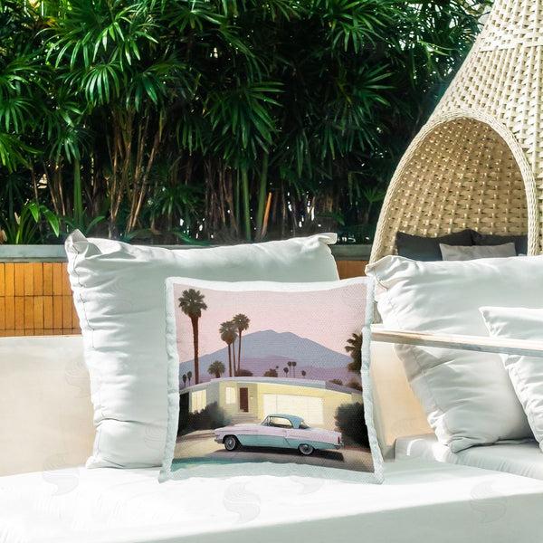 Stupell Industries Noah Bay | Poolside Classic Car Printed Throw Pillow