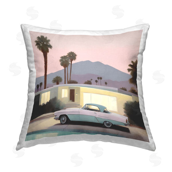 stupell industries Noah Bay | Poolside Classic Car Printed Throw Pillow