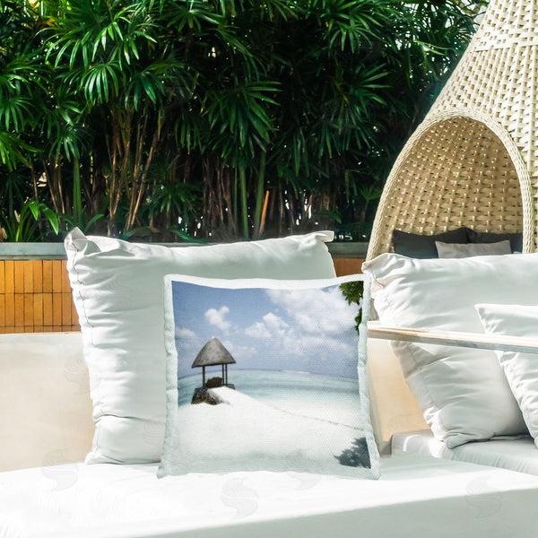 Stupell Industries Noah Bay | Quiet Place Beach Coast Printed Throw Pillow